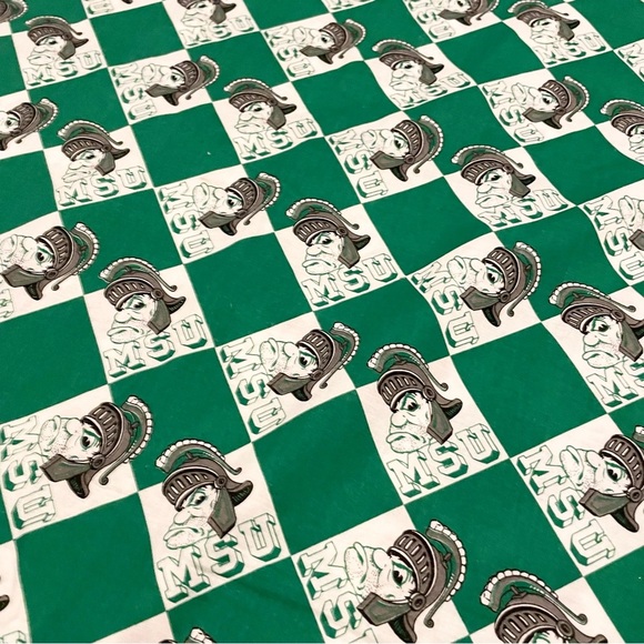 MSU Michigan State University Fabric Spartan Mascot 82” x 60” - Picture 5 of 16